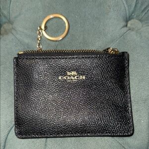 Coach Black and Gold Key Card Holder